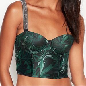 Victoria’s Secret Very Sexy Shiny Strap Bling Palm Tree Bustier Bra